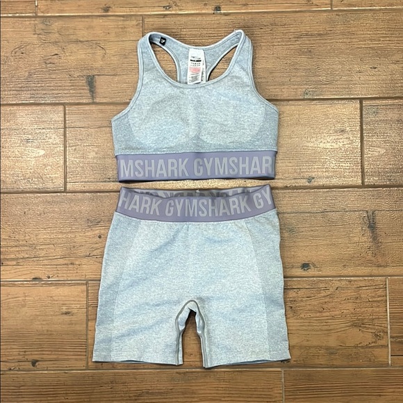 Gymshark Other - EUC Gymshark Light Gray Sports Bra + Shorts Set